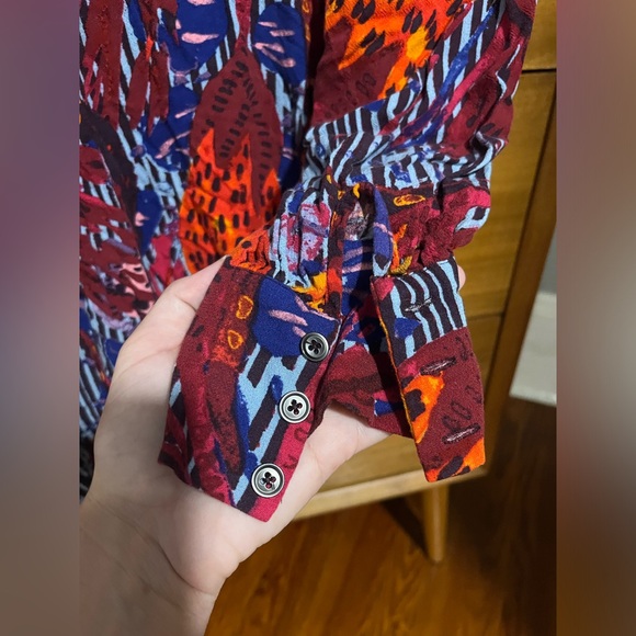 Free People Audrey Long Sleeve V-Neck Romper.  Size 8. - Picture 7 of 9